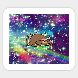 Fat Sloth Meet Flat Sloth - Rainbow Space Sticker